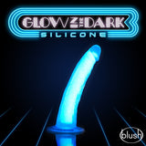 Neo Elite Glow In The Dark 7.5in Dual Density Cock Neon Blue