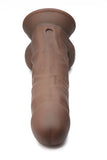 Fleshstixxx 8in Vibrating Dildo W- Balls Dark