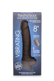 Fleshstixxx 8in Vibrating Dildo W- Balls Dark