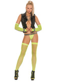 Fishnet Thigh High Neon Green - iVenuss