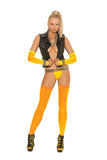 Fishnet Thigh High Neon Orange