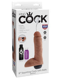 King Cock 8 Squirting Cock W- Balls Tan " - iVenuss