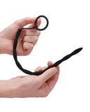 Silicone Plug & Cock Ring Set Urethral Sounding Black