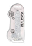 Realcock Crystal Clear Dildo W- Balls 9in