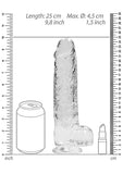 Realcock Crystal Clear Dildo W- Balls 9in