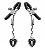 Master Series Charmed Heart Padlock Nipple Clamps - iVenuss