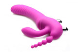 Strap U Regal Rider Vibrating Strapless Strap On Triple G Dildo - iVenuss