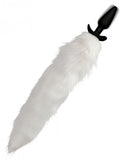 Tailz Vibrating White Fox Tail Slender Anal Plug - iVenuss