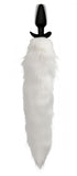 Tailz Vibrating White Fox Tail Slender Anal Plug - iVenuss