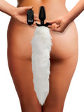 Tailz Vibrating White Fox Tail Slender Anal Plug - iVenuss