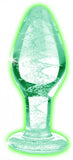 Booty Sparks Glow-in-the-dark Glass Anal Plug Medium