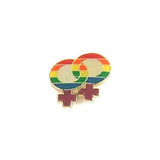 Lapel Pin Rainbow Double Female